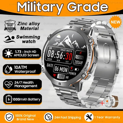 Smartwatch militare GPS AMOLED 1100mAh impermeabile 10ATM