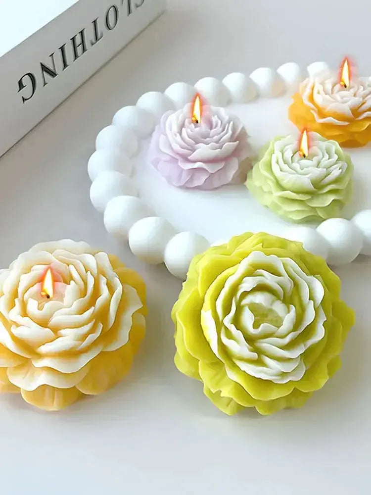 3D Peony Candle Silicone Mold. Liebe - Making Life Easier