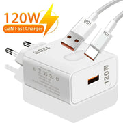 GaN Caricatore USB Ricarica rapida 120W Ricarica rapida QC3.0 Tipo C Cavo Adattatore da parete per telefono cellulare per Huawei Redmi Xiaomi 15 Oneplus HASHTAG