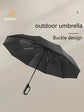 Ombrello da uomo completamente automatico con design ad anello e fibbia a 20 costole, pieghevole, extra large, resistente, doppio ombrellone da DONNA