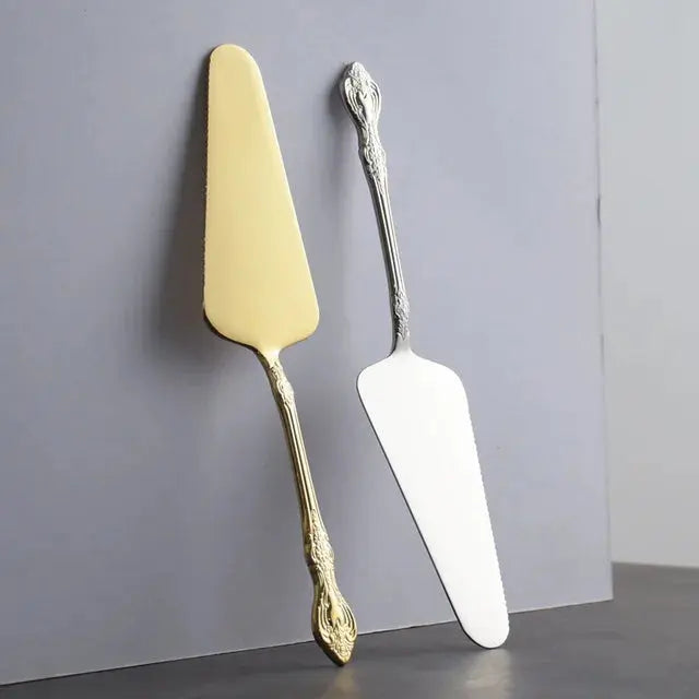 Cake Knife And Server Set,2 PCS Gold Cake Cutting Utensils Made By KONCO. - HASHTAG