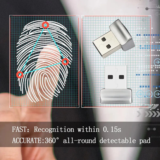 Modulo lettore di impronte digitali USB per Windows 7 8 10 11 ciao, lucchetto Scanner biometrico per laptop modulo di sblocco impronte digitali per PC - My Hashtag Shop