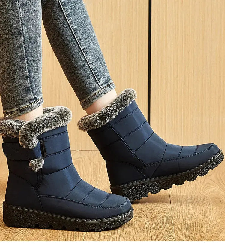 Woman Winter Boots Ankle Low Heels Botas Mujer Waterproof Snow Boots Liebe - Making Life Easier