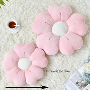 Morbido cuscino da tiro con fiori di margherita in peluche - Comodo cuscino decorativo per letto e divano, bianco/rosa, adorabile design floreale HASHTAG