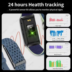 Nuovo Sport Fitness Tracker Braccialetto Intelligente Frequenza Cardiaca Monitor della Pressione Sanguigna Pedometro Promemoria Chiamata Fascia Smartwatch per Uomo Donna HASHTAG
