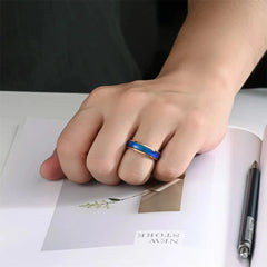 Anello intelligente Anello per l'umore in acciaio al titanio Anelli che cambiano colore Emozione Sensazione della temperatura per donne Uomini Coppie Anelli Gioielli di moda HASHTAG