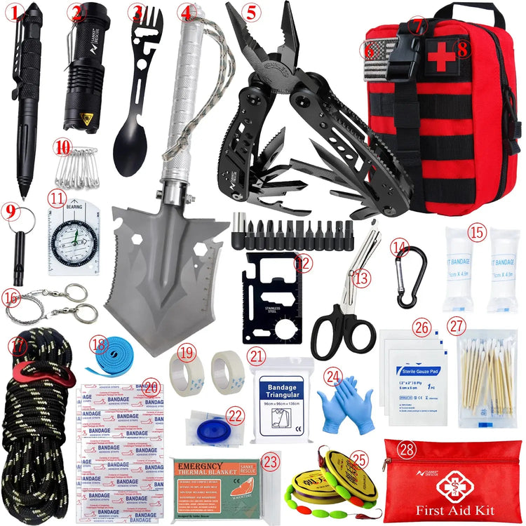 Kit di pronto soccorso di sopravvivenza per auto Set completo Molle Attrezzatura da esterno Kit di emergenza Borsa da trauma per escursionismo da campeggio Kit di pronto soccorso da esterno IFAK Edc - My Hashtag Shop