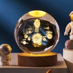 NEW Christmas Birthday Gifts6 Crystal Ball Planet Night Light Laser Solar System Globe Astronomy Festival Gifts Desktop Decoration HASHTAG