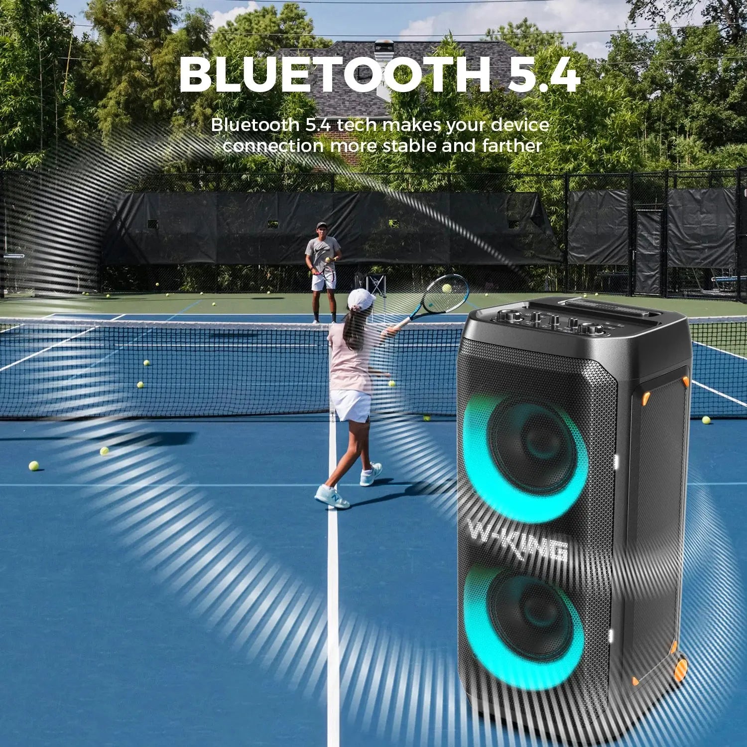 W-KING T12 Tragbare Bluetooth-sprecher-Box con suono MAX Pro da 370 W, Lichtshow, CSB, Bass Boost, Rollen e Teleskopgriff - My Hashtag Shop
