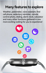 LAXASFIT 2025 Nuovo Smart Watch per uomo Donna Regalo Full Touch Screen Sport Fitness Orologio Chiamata Bluetooth Smartwatch digitale HASHTAG