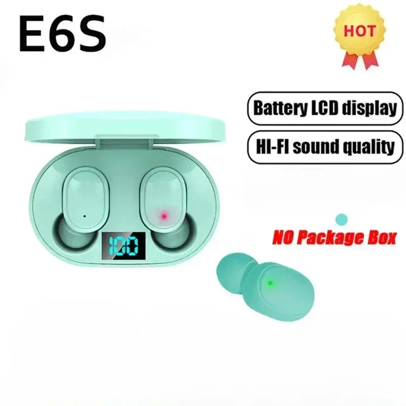 Auricolari Bluetooth wireless E6S Auricolare Bluetooth TWS Auricolari wireless Auricolari con cancellazione del rumore con cuffie con microfono - My Hashtag Shop