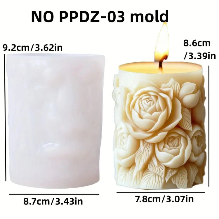 Silicone Mold Flower Lavender Gypsum Cylindrical Candle Making Liebe - Making Life Easier