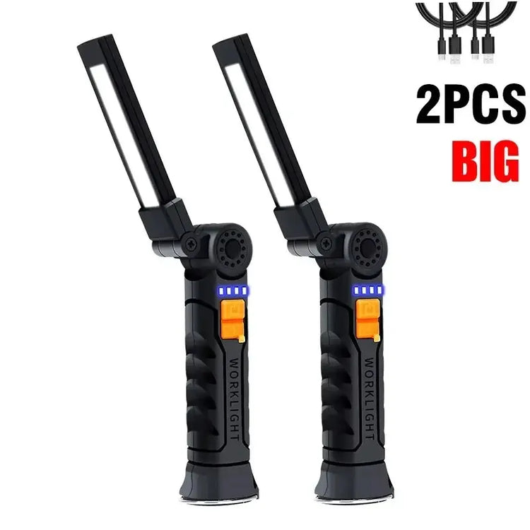 Torcia portatile a LED COB Lampada da lavoro ricaricabile USB Lanterna magnetica Lampada a sospensione con batteria incorporata Torcia da campeggio - My Hashtag Shop