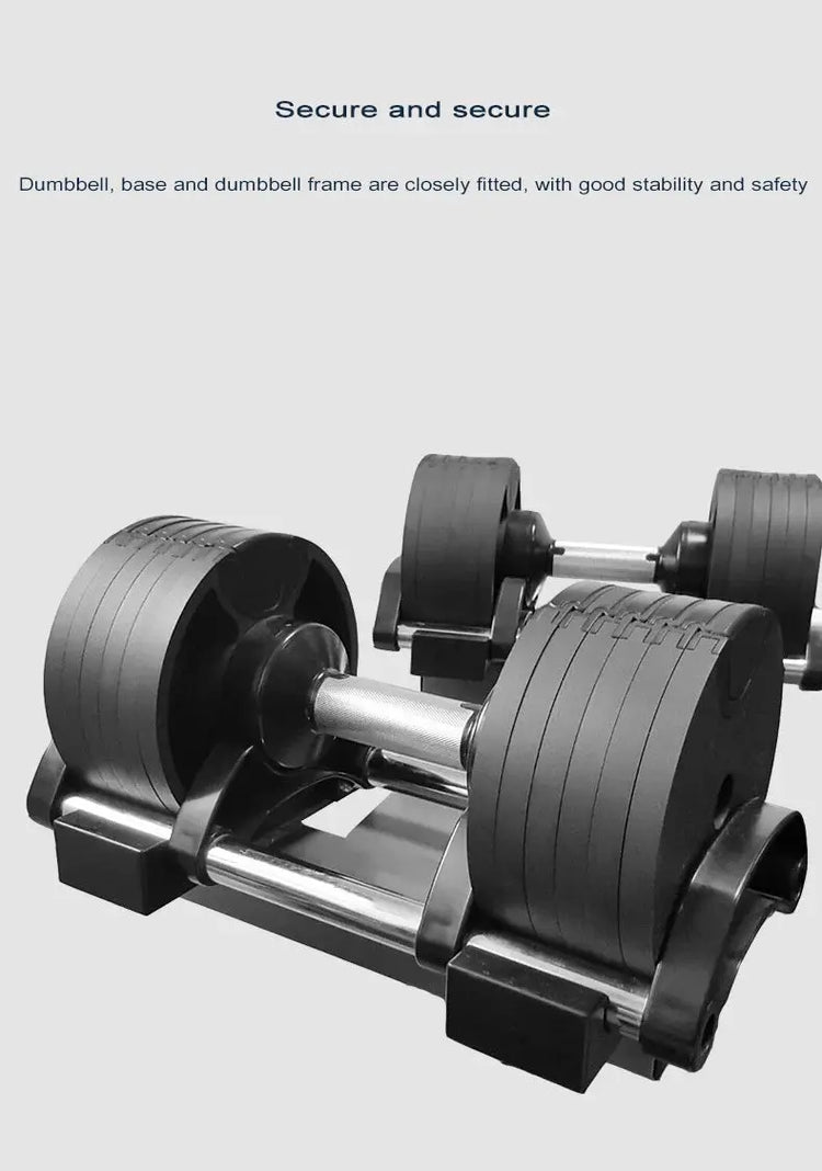 Set manubri rotondi regolabili, seconda generazione, aumento 2 kg, 24 kg, 36 kg, fitness, appena aggiornato - My Hashtag Shop