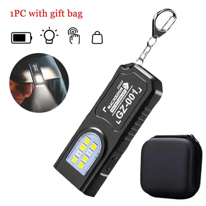 Potente mini torcia portachiavi LED COB USB C ricaricabile lampada da lavoro sospesa portachiavi impermeabile lampada da tasca da campeggio - My Hashtag Shop