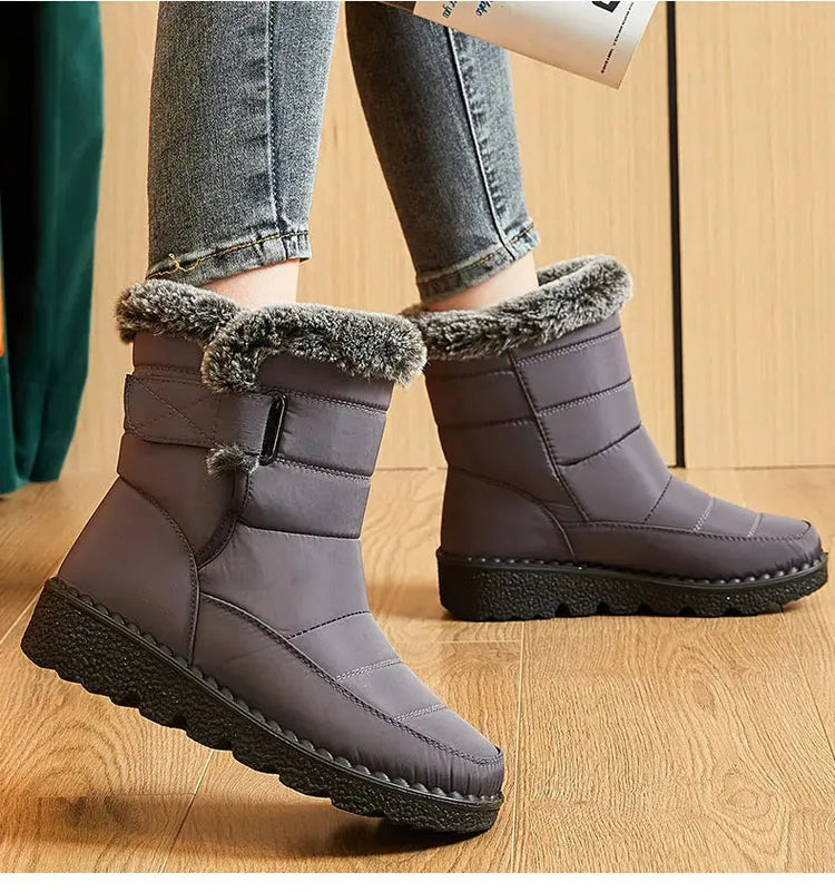 Woman Winter Boots Ankle Low Heels Botas Mujer Waterproof Snow Boots Liebe - Making Life Easier