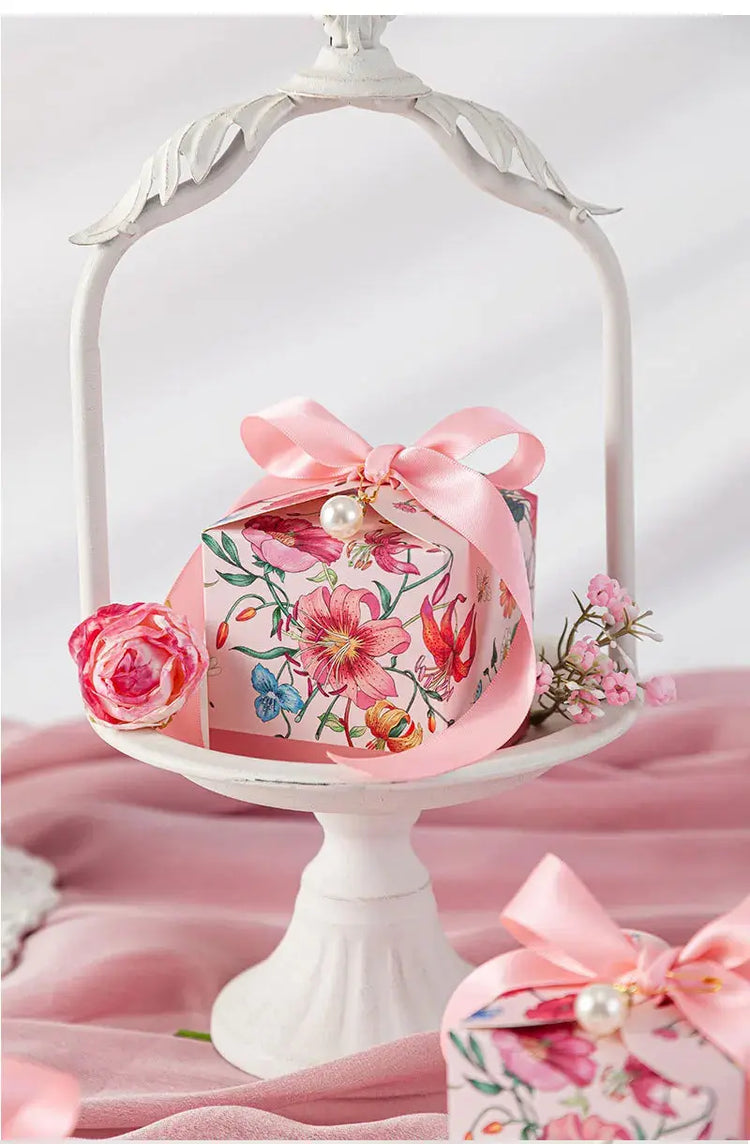 New Mori Series Hand-painted Plant With Ribbon Wedding  Box 20/50pcs Liebe - Making Life Easier