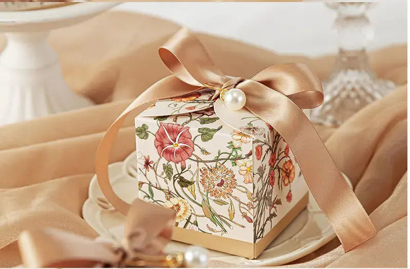 New Mori Series Hand-painted Plant With Ribbon Wedding  Box 20/50pcs Liebe - Making Life Easier