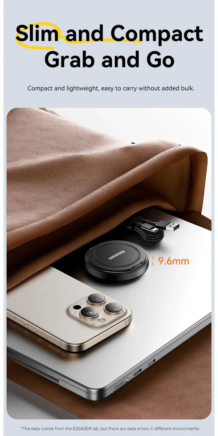 Caricabatterie wireless magnetico Essager con supporto 15W ricarica rapida per iPhone16 15 14 13Pro Max Airpods Mini caricabatterie per telefono wireless - My Hashtag Shop