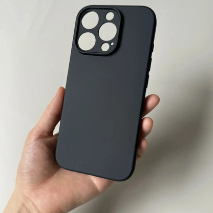 Custodia per telefono opaca in silicone nero pieno di lusso per iPhone 17 Air 16 15 14 13 12 11 Pro Max 16 15 14 Plus Cover posteriore Custodia morbida in TPU - My Hashtag Shop