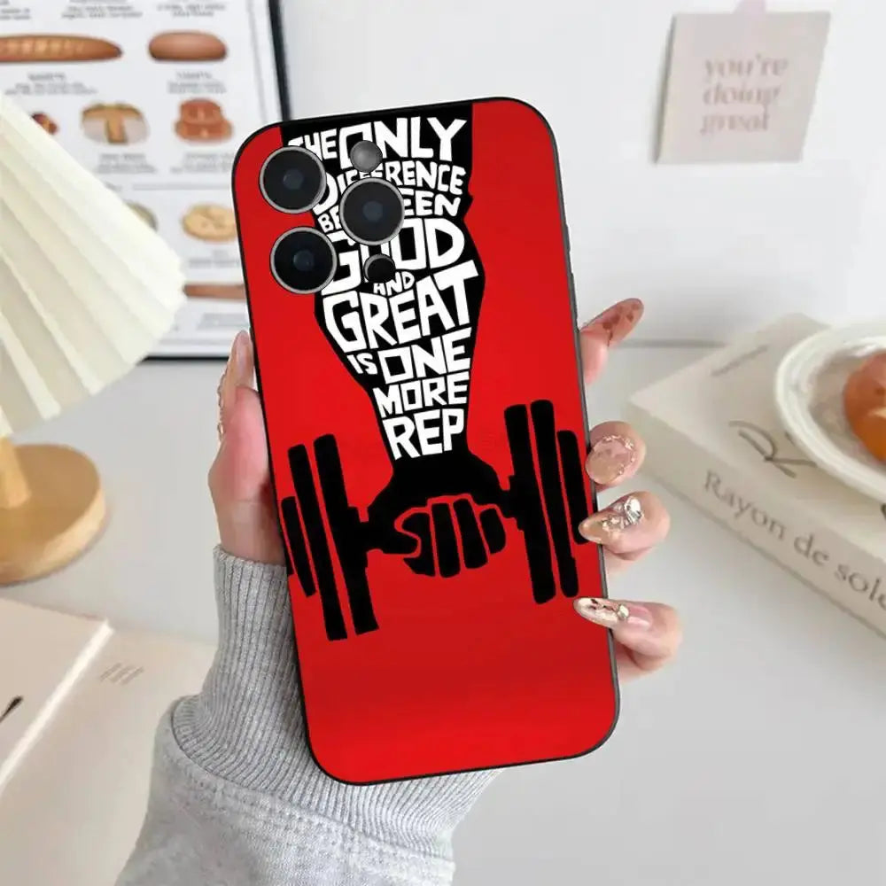 Bodybuilding Palestra Fitness Cassa Del Telefono Del Silicone Morbido Per IPhone 17 Air 16 15 14 13 12 11 Plus Pro Max Plus - My Hashtag Shop