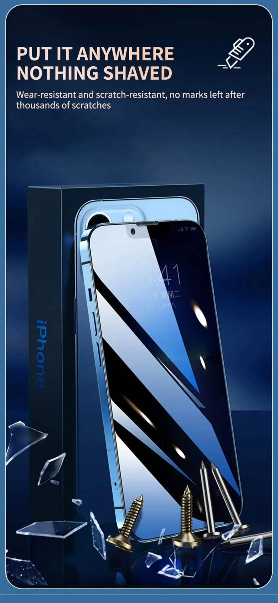 1-4 pezzi protezione schermo privacy per iPhone 14 13 11 12 Pro Max Mini 8 Plus vetro protettivo anti-spia per iPhone 15 16 XR XS MAX - My Hashtag Shop
