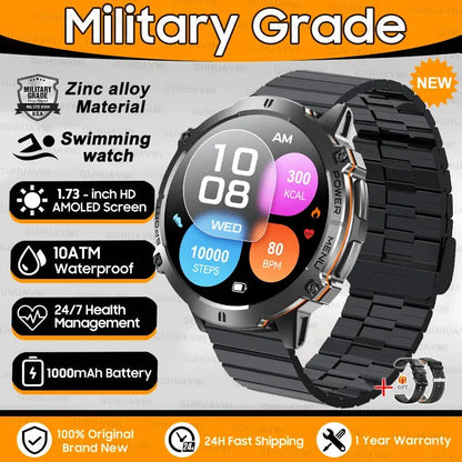 Smartwatch militare GPS AMOLED 1100mAh impermeabile 10ATM