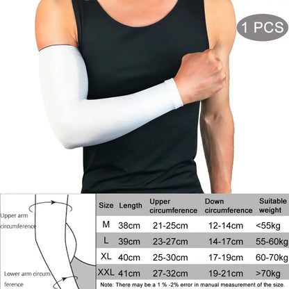 1 pezzo traspirante protezione UV ad asciugatura rapida maniche da braccio da corsa gomitiera da basket parabraccia fitness scaldamuscoli sportivi da ciclismo - My Hashtag Shop
