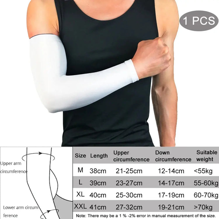 1 pezzo traspirante protezione UV ad asciugatura rapida maniche da braccio da corsa gomitiera da basket parabraccia fitness scaldamuscoli sportivi da ciclismo - My Hashtag Shop