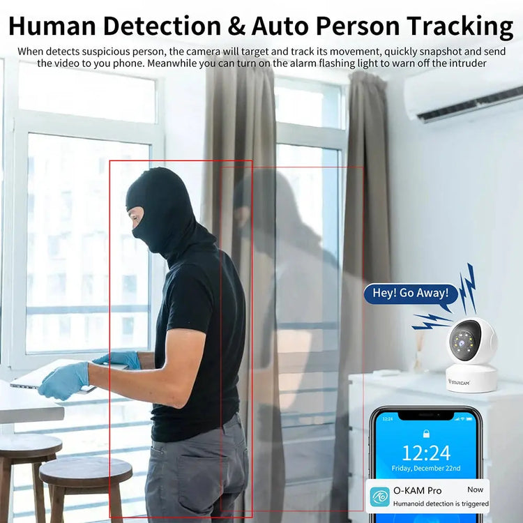 Telecamera di sicurezza interna Vstarcam per la casa 360 °   Copertura Visione notturna a colori Rilevazione movimento audio bidirezionale Personalizza la zona - My Hashtag Shop