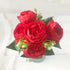 Silk Peony Artificial Flowers Bouquet 5 Big Head 30cm Rose Pink Liebe - Making Life Easier