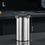 500/900/1400ml Storage Jars Stainless Steel Sealed Container Kitchen Barrel Fresh Bean Vegetable Coffee Organizer HASHTAG