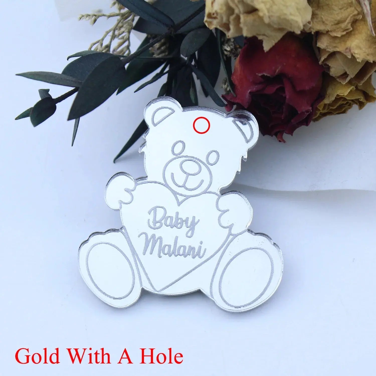 Personalized Engraved Gold Teddy Bear Tags. Liebe - Making Life Easier