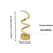 Lampada da tavolo moderna a LED con USB - luminosità regolabile, luce bianca calda, design a spirale, adatta per camera da letto, soggiorno, fuori HASHTAG