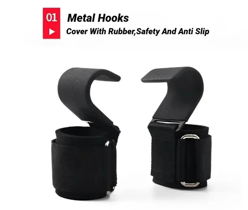 2 pezzi antiscivolo gancio per sollevamento pesi coppia di cinghie sollevamento pesi stacco mento pull up e esercizio fitness gancio allenamento - My Hashtag Shop