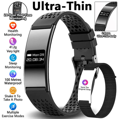 Uomo Donna Bracciale intelligente Frequenza cardiaca Monitor del sonno Salute Smart Band Sport impermeabile Fitness Tracker Smartwatch per Android iOS - My Hashtag Shop