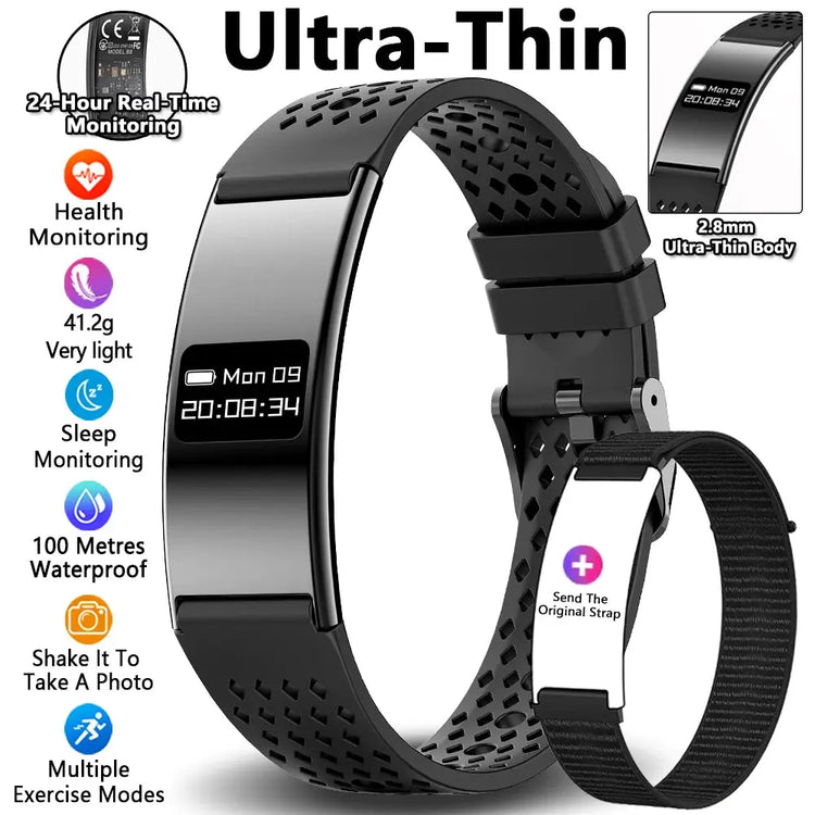 Uomo Donna Bracciale intelligente Frequenza cardiaca Monitor del sonno Salute Smart Band Sport impermeabile Fitness Tracker Smartwatch per Android iOS - My Hashtag Shop