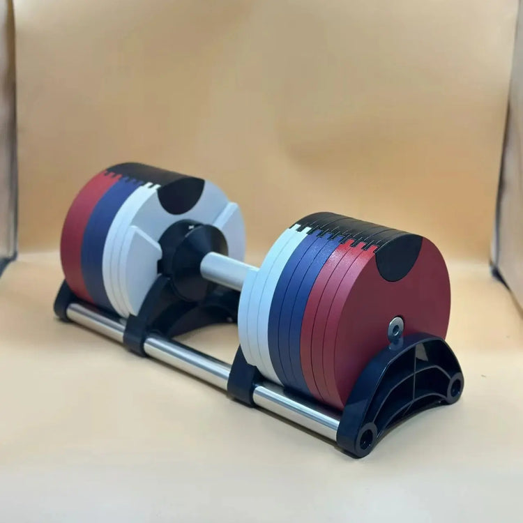 Set manubri rotondi regolabili, seconda generazione, aumento 2 kg, 24 kg, 36 kg, fitness, appena aggiornato - My Hashtag Shop
