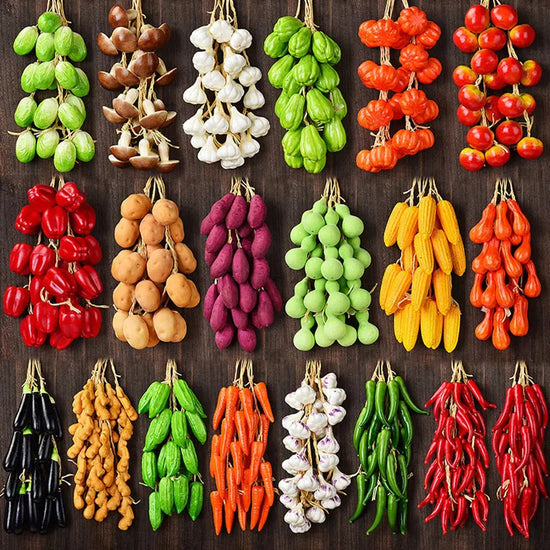 Artificial strings model assorted vegetables and fruits. Liebe - Making Life Easier