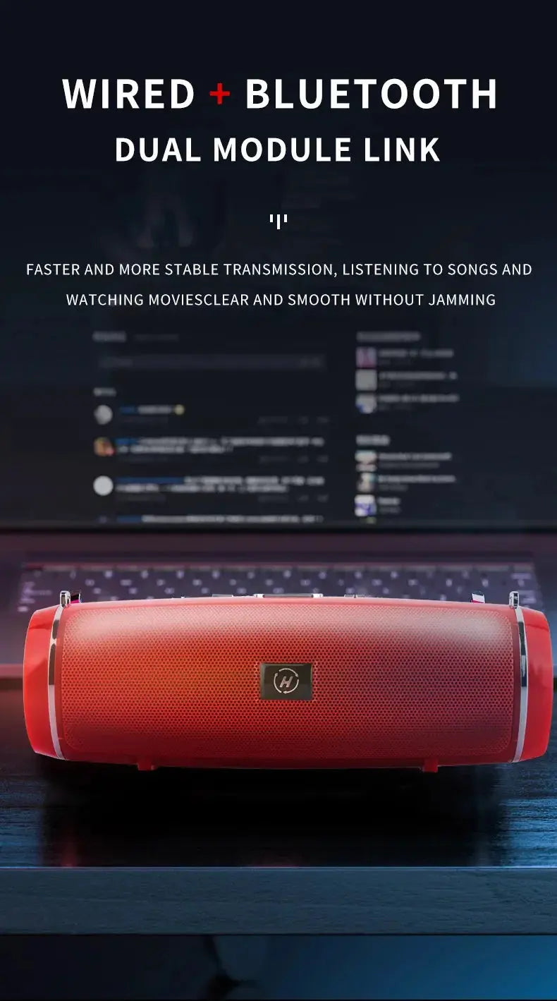 Altoparlante Bluetooth portatile con potenza di picco da 200 W IPX7 Impermeabile esterno HIFI Pilastro Subwoofer Stereo Soundbox Radio FM TF Boom Box - My Hashtag Shop