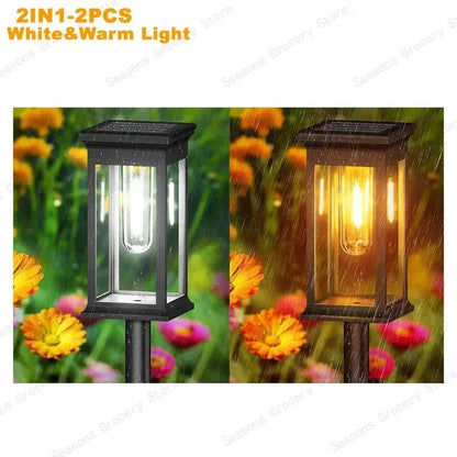 Luci solari a LED impermeabili per vialetto da giardino - Illuminazione automatica del percorso Illuminazione paesaggistica esterna Accensione/spegnimento automatico al tramonto