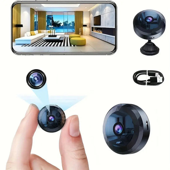 Mini telecamera di sicurezza WiFi wireless con rilevamento del movimento per visione notturna Batteria ricaricabile Facile da montare e controllato da app - My Hashtag Shop
