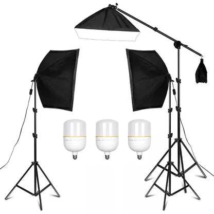 SH Kit di illuminazione Fotografia 50x70CM Softbox Sistema di illuminazione professionale con lampadine fotografiche E27 Attrezzatura per studio fotografico - My Hashtag Shop