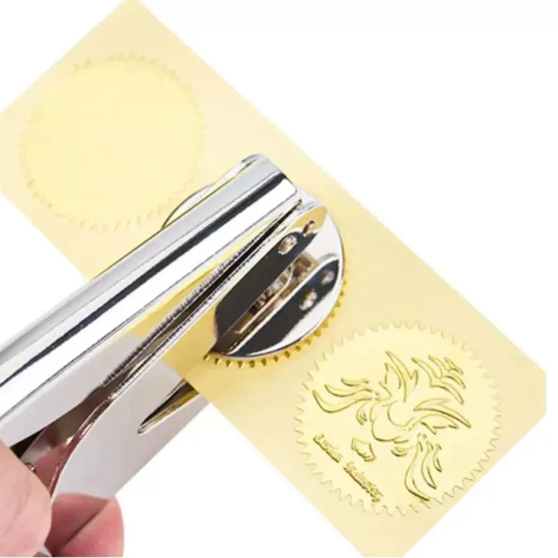 Timbro per goffratura LOGO personalizzato Biblioteca di nozze Libro Busta con sigillo in acciaio portatile privato Invito a festa Timbri per goffratura Fai da te - My Hashtag Shop