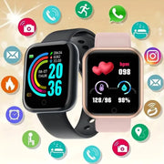 Sport Smartwatch donna bracciale uomo Smart Watch connected Music Control Player Fitness Step Sleep Monitor Y68 D20 sveglia HASHTAG