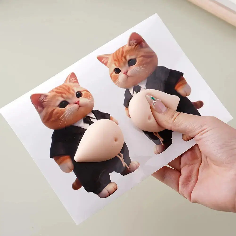 Adesivi 3D a Forma di Cucciolo con Pancia Gonfia, Adesivi Morbidi 3D a Forma di Gatto per Cover di Telefoni, Quaderni, Scrapbooking e Decorazioni Fai-da-Te - My Hashtag Shop