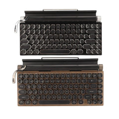 Tastiera per macchina da scrivere tastiera meccanica Wireless Vintage a 83 tasti con tastiera meccanica con interruttore blu rotondo in metallo HASHTAG