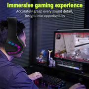 Cuffie da gioco G4 con microfono con cancellazione del rumore Suono surround Cuffie da gioco LED cablate da 3,5 mm per giocatori HASHTAG