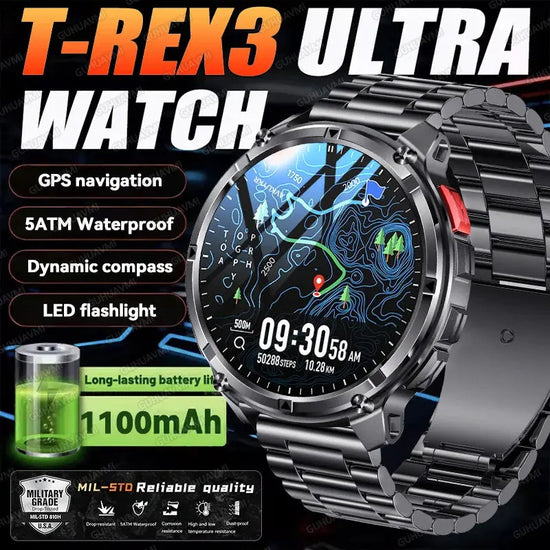 Smartwatch T-Rex3 Ultra GPS AMOLED 5ATM Impermeabile 1100 mAh - My Hashtag Shop