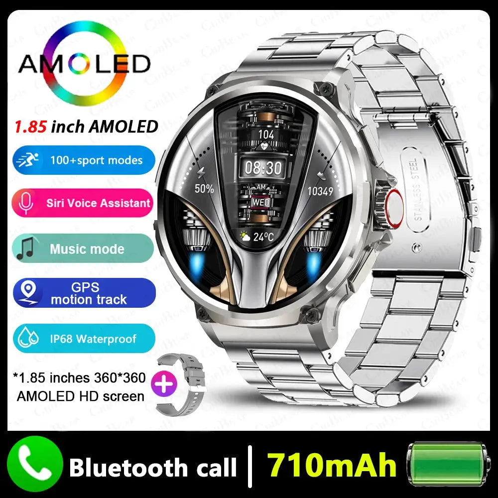 Nuovo GPS Track Astuto Della Vigilanza Degli Uomini 1.85 Pollici HD AMOLED Schermo 710 Mah Batteria Sport Chiamata Bluetooth Smartwatch Per Android IOS - My Hashtag Shop